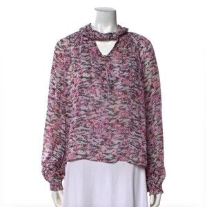 IRO Paris Vibrancy Floral Bow Tie Blouse Size S